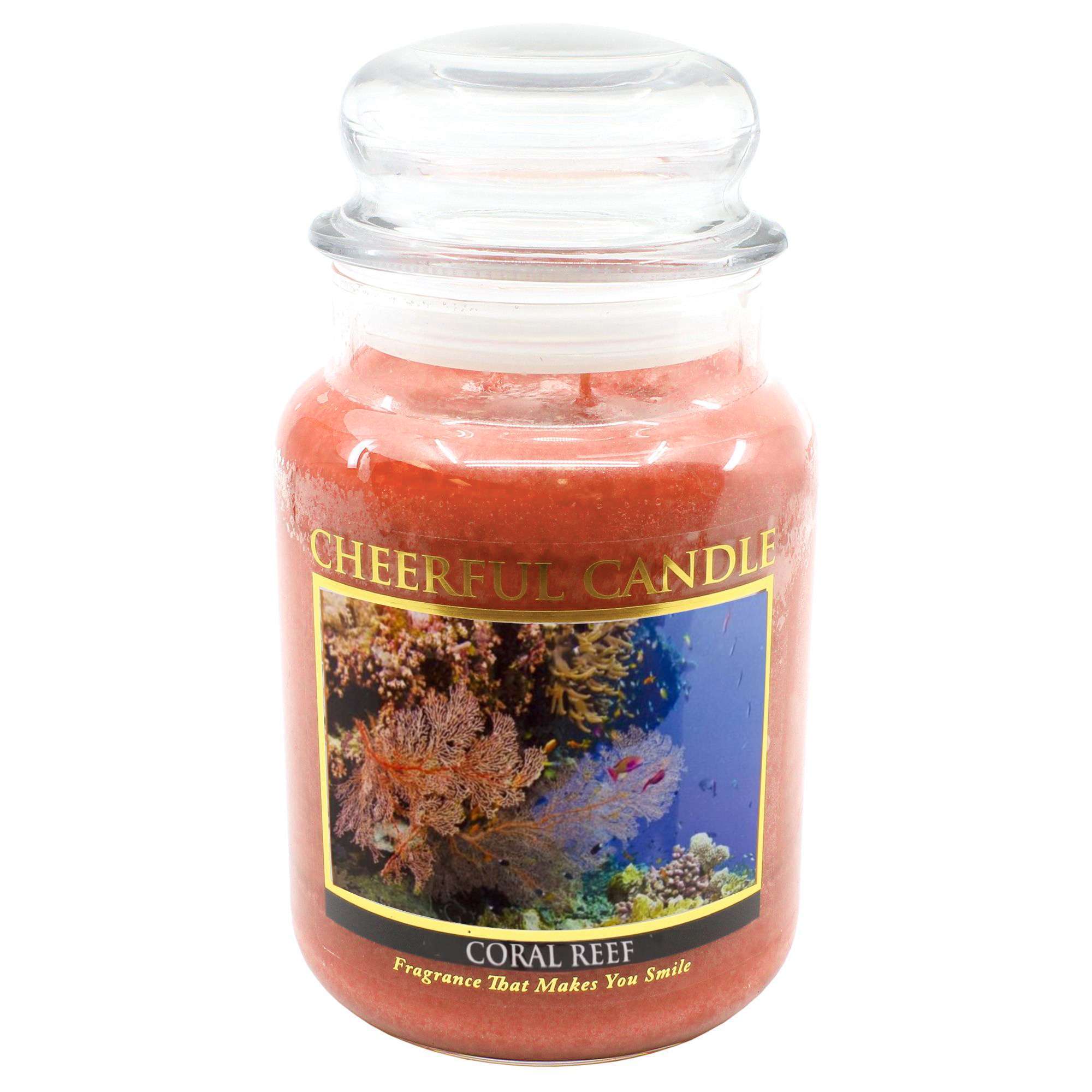 VELA ALEGRE – VELA PERFUMADA DE ARRECIFES DE CORAL 3 TAMAÑOS FABRICADA EN EE. UU.